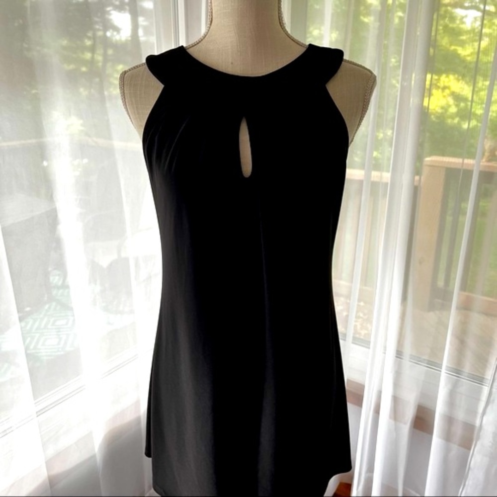 White House Black Market Sleeveless Top Keyhole Front and Back Black Sz S - Picture 12 of 16